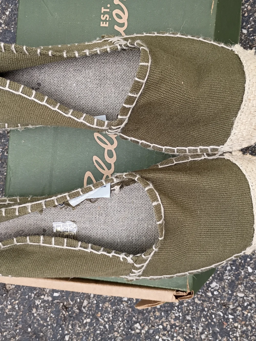 Eddie Bauer Olive Green Canvas Espadrille Flats